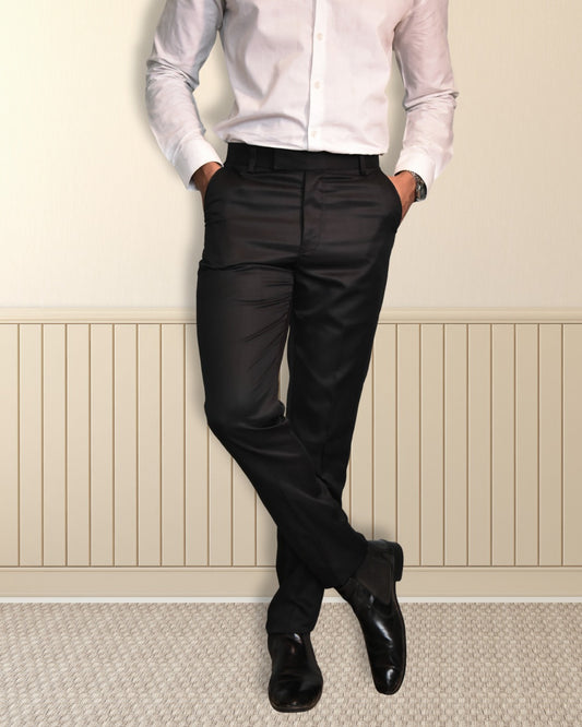 Bodyfuelz Polyester Black Formal Trousers