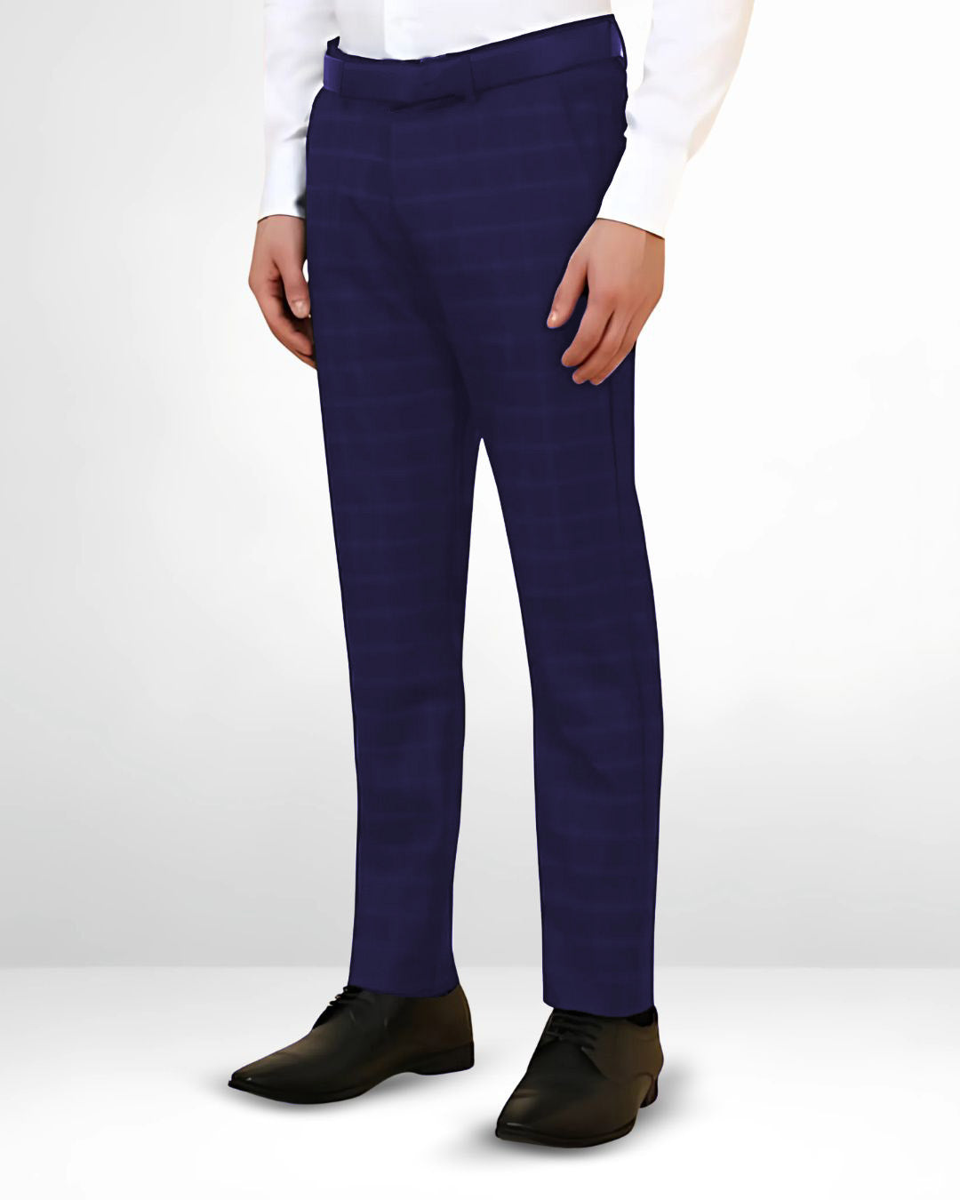 Bodyfuelz Midnight Blue Checks Formal Trousers