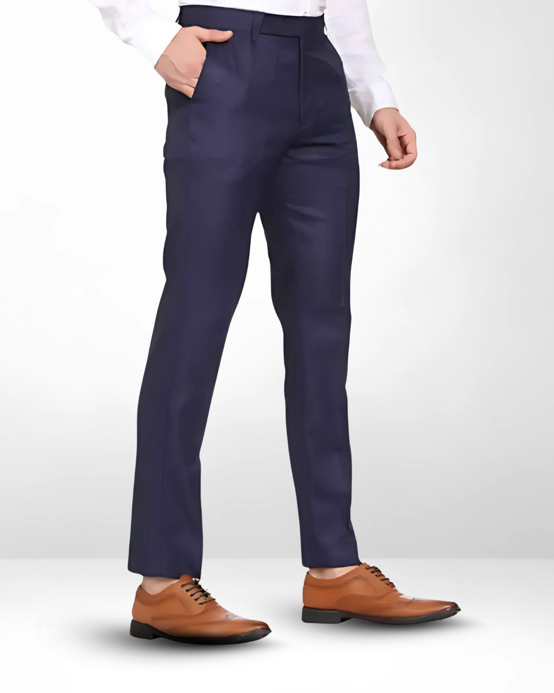 Bodyfuelz Polyester Navy Blue Formal Trousers
