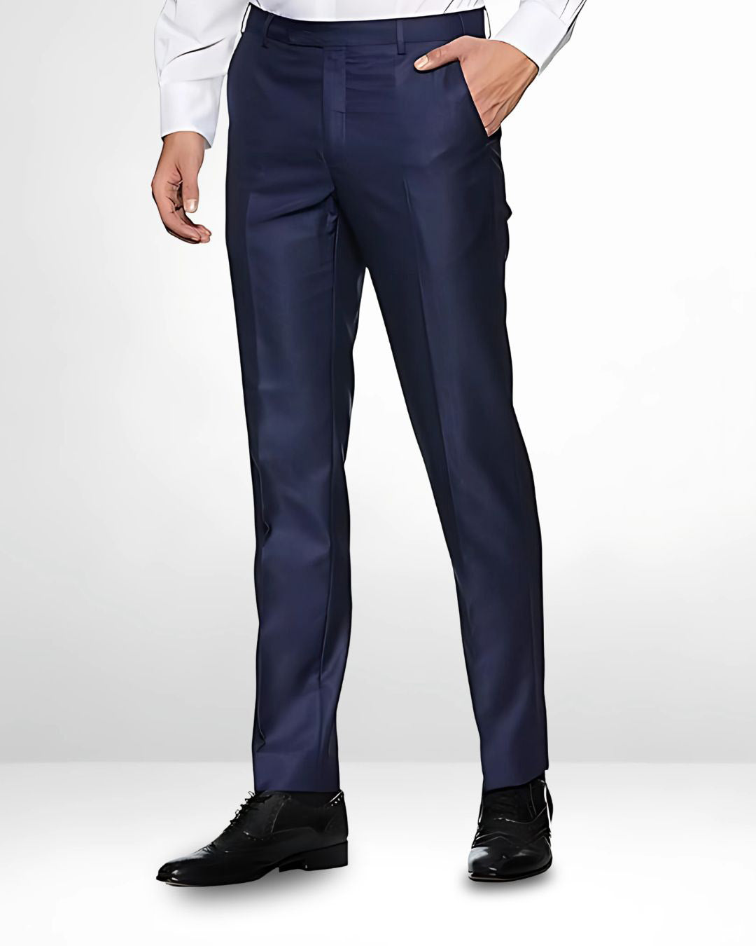 Bodyfuelz Steel Blue dotted Checks Formal Trousers