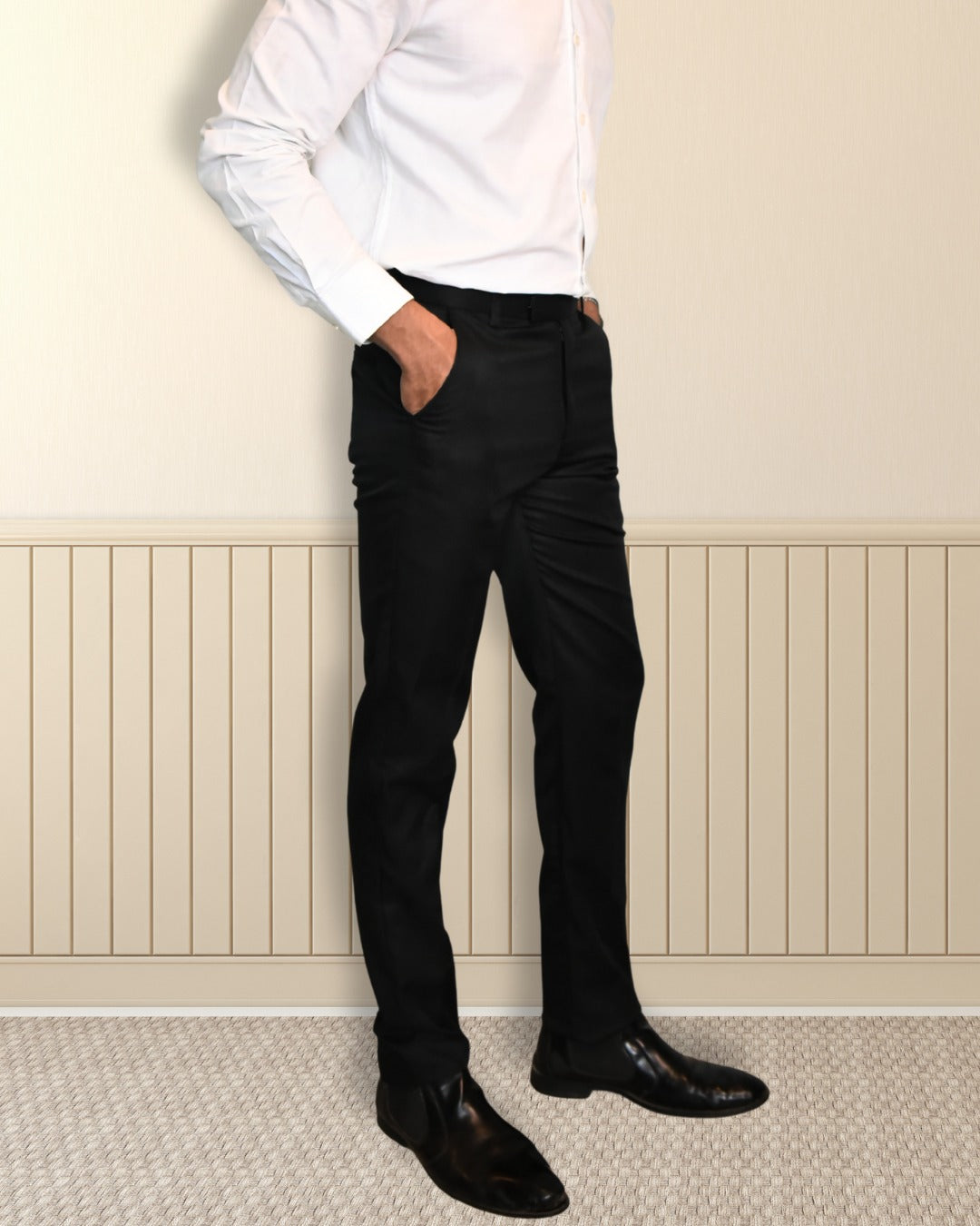 Bodyfuelz Polyester Black Formal Trousers