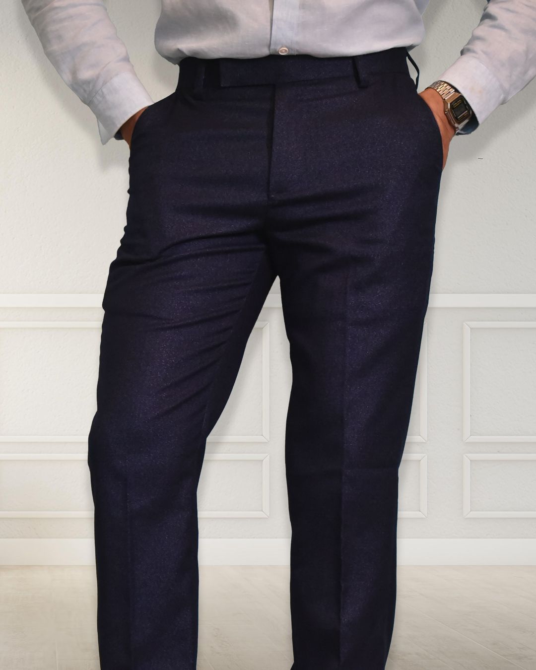 Bodyfuelz Oxford Navy Blue Formal Trousers