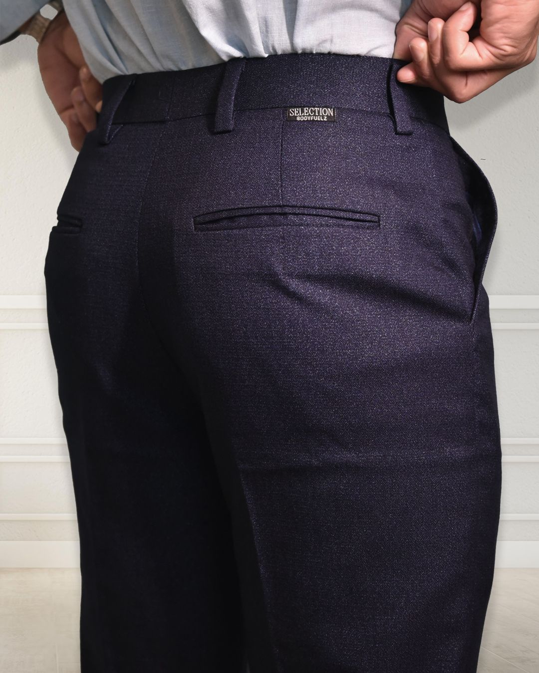 Bodyfuelz Oxford Navy Blue Formal Trousers