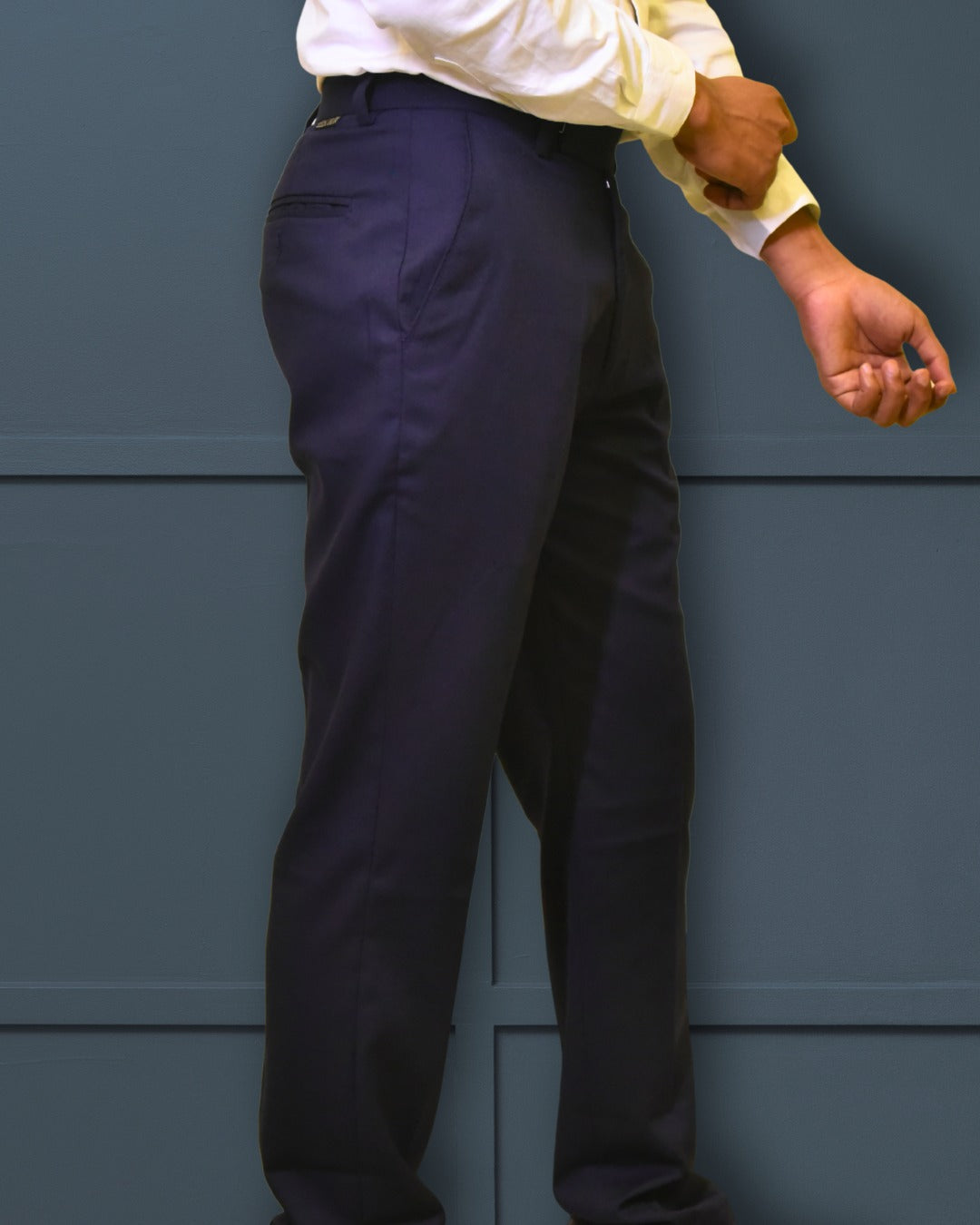 Bodyfuelz Polyester Navy Blue Formal Trousers