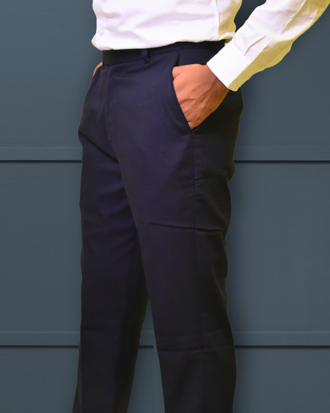 Bodyfuelz Polyester Navy Blue Formal Trousers